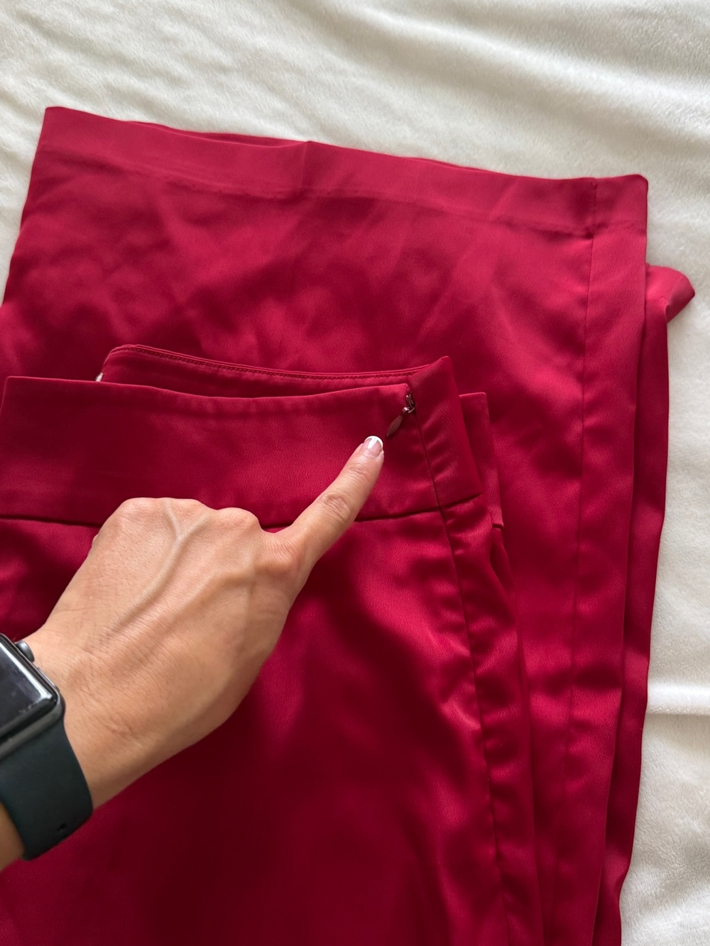 Anne Klein Red Satin Wide Leg Pants Women’s Size 4 - Picture 4 of 6